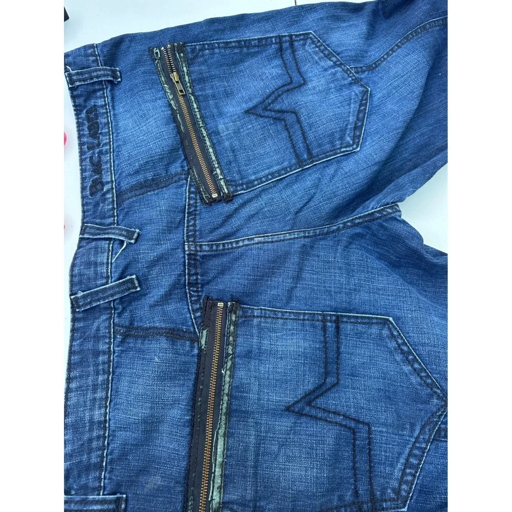 Blac Label Authentic Mens Jeans 40 Dark Wash‎ Distressed Snakeskin Trim Straight